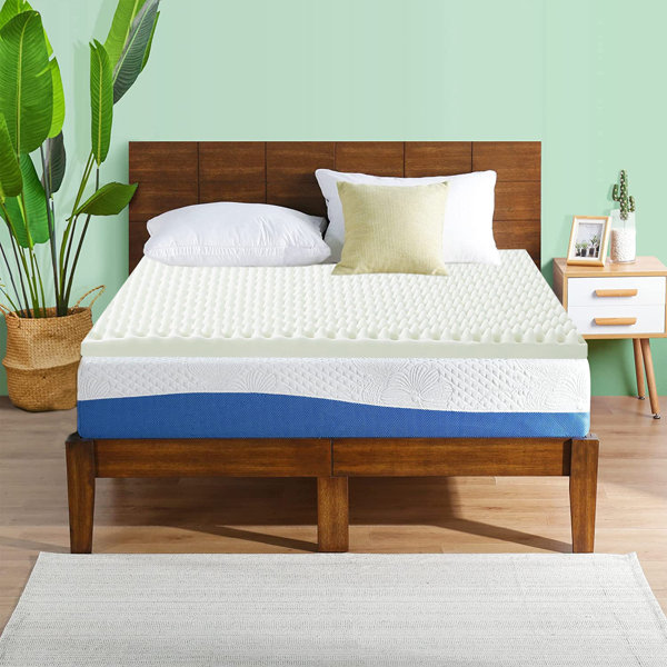 Alwyn Home Bermudez 1inch Convoluted Egg Shell Mattress Topper